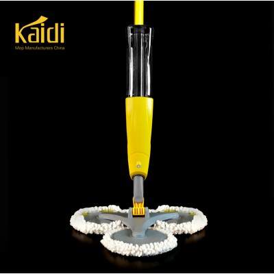 360 rotating industrial floor cleaning spray mops with three wheels mop head