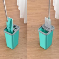 2020 Quick clean microfiber lazy squeeze flat mop hand free mop with bucket